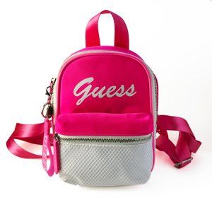 Guess Logo Mini Backpack *Hot Pink/White